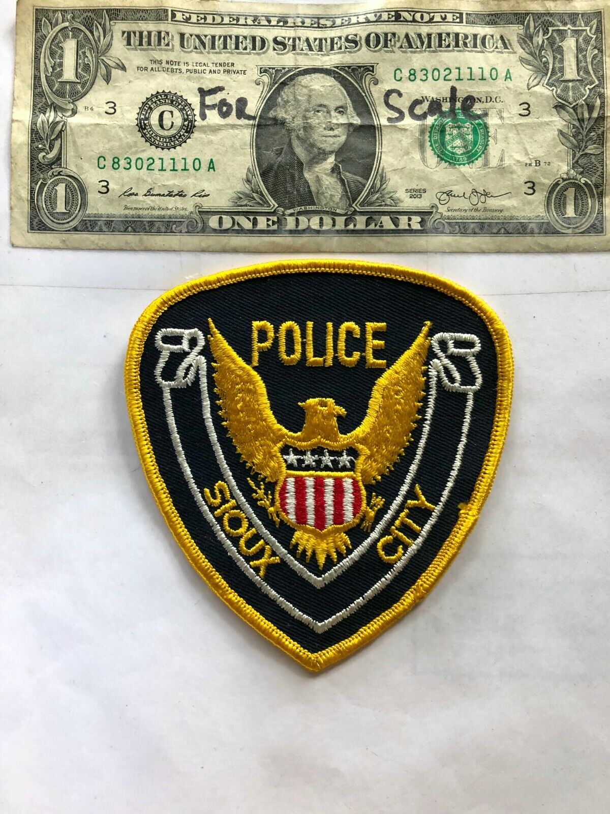 Sioux City Iowa Police Patch Un-sewn Great Shape