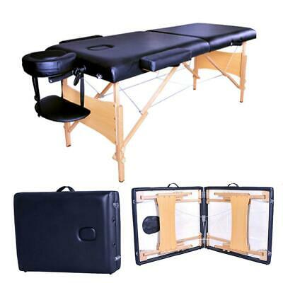 84" Fold Massage Table Chair 2 Pad Facial Tattoo Spa Carry Case Wooden Frame New