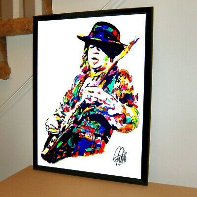 Stevie Ray Vaughan Srv Guitar Blues Rock Music Poster Print Wall Art 18x24