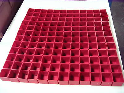 144  2" X 2" X 2" Deep Red Plastic Boxes Drawer Accessories Fit Lista Perfectly