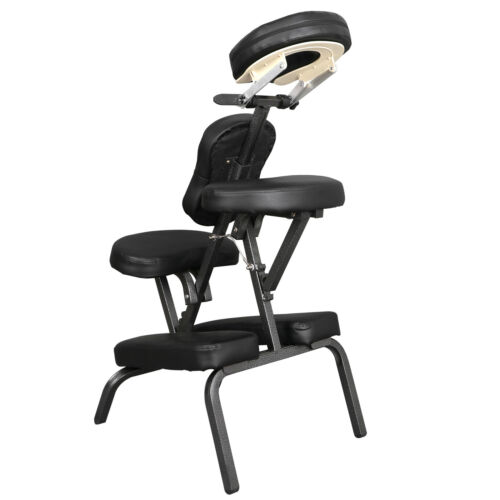 Portable Pu Leather Pad Travel Massage Tattoo Spa Salon Massage Chair Black