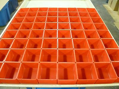 64 3"x3"x2" Red Plastic Boxes For Vertical Lift Storage System Bins Trays Cups