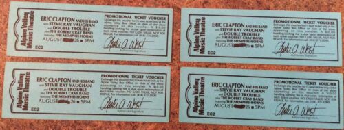 Rare Stevie Ray Vaughan & Eric Clapton 1990 Ticket Voucher Srv Final Concert