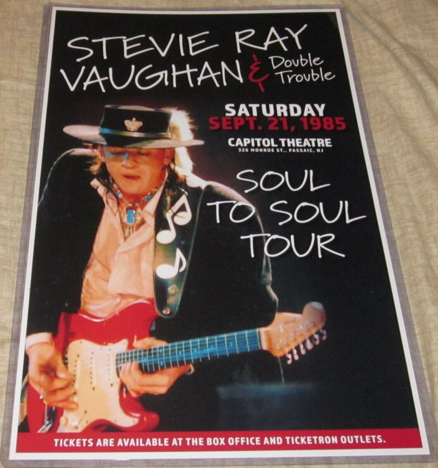 Stevie Ray Vaughan/double Trouble 1985 Capitol Theatre Replica Concert Poster